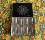 Vintage Set of 8 Libby Golden Foliage Gold Leaf 10 oz Cocktail Barware Glasses