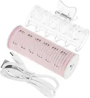 Happyyami USB Charging Hair Curler Bang Roller Automatic Heating Hair Curlers for Effortless Styling Lightweight Portable Tool for Women Pink