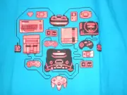 TeeFury Gamer XXLARGE Shirt "Retro Gamer Heart" Classic Game System TURQUOISE