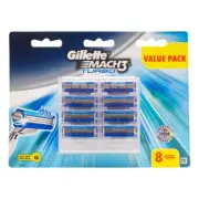 8 x Gillette Mach3 Turbo Razor Blades Refill 100% Brand New