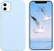 GUAGUA Compatible for iPhone 11 Case, iPhone 11 Liquid Silicone Phone Case, Slim Soft Thin Microfiber Lining Cushion Texture Cover Shockproof Protective Phone Case for iPhone 11 6.1'', Light Blue