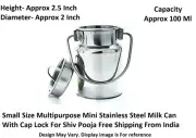Small Size Multipurpose Stainless Steel Milk Can With Cap Lock For Shiv Pooja
