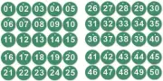 50Pcs Engraved Number Discs, 1 - 100 Circular Plastic Number Table Tags for Wedd