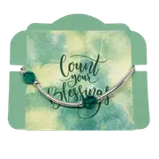 Count your Blessings - Gratitude Blessing Bracelet (Birthstone) - December BLUE ZIRCON 8mm - Sterling Silver
