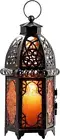 Vintage Candle Lantern, Moroccan Style Decorative Hanging Lantern, Metal