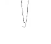 Sterling Silver Necklace with Initial Pendant J