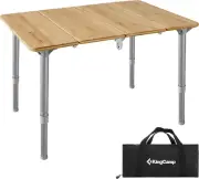 Bamboo Adjustable, Anti-Uv Portable Folding Table, Picnic, Camping, Three Height
