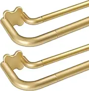 2 Pack Gold Wrap Around Double Curtain Rods Set, USFOOK Blackout Curtain Rods for Windows 48 to 84 Inch, 6/8 Inch Room Darkening Curtain Rod 32 to 86 Inch, Decorative Drapery Rods for Home