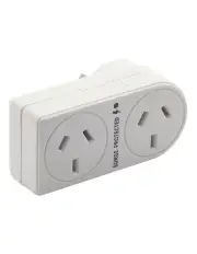 [The Brute Power Co.] Flat Left + Surge Protection Double Adaptor