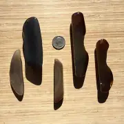 Lot of 5 Agate Geode Slices Cut Polished Natural Crystals Long Narrow Shapes