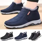 Mens Ankle Boot Plush Lining Snow Boots Men Lightweight Slip On Work