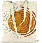 [Bonamaison] Printed Tote Bag, Reusable Grocery Bag, Shopping Bag, Machine Washable, Eco Friendly, Foldable, Canvas Cloth Bag with Handles, 34x40 Cm - Designed and Manufactured in Turkey