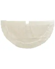 Gerson International 48-In D White Cable Knit Fur Trim Tree Skirt