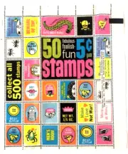 VINTAGE FLEER 50 FABULOUS-FOOLISH FUN STAMPS 1969-70 Wrapper