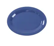 Yanco China MS-212BU Milestone Blue Melamine 12" x 9" Oval Platter - 1 Doz