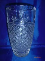 RETRO BOHEMIA CRYSTAL DECORATED PATTERNED VASE CZECHO SLOVAKIA
