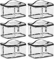 6Pcs PVC Toy Storage Bag, Waterproof Toy Organizer Case, Double Zipper Shower Organizer Basket, Travel Storage Case Bags for Organizing, Large Capacity Tote Bag, for Building Blocks Board Games Toys