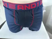 AND1® Men's 4" Insea Boxer Brief, Navy Blue with Red Logo Waist Band Poly Sz.XL