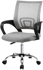 Artiss Ergonomic Office Chair Mesh Computer Desk Chairs Height Adjustable Seat with Lumbar Support, High Back and 360°-Swivel Seating Grey for Gaming Room Executive Home