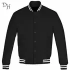 New Black Full Wool Varsity Letterman Baseball College Bomber Jacket
