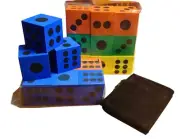 Meooeck 18 Pcs 2.48 Inch EVA Foam Dice Colorful Jumbo Dice with Storage Bags