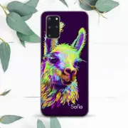 Custom Name Cute Colorful Llama Case For Samsung Note 20 S20 S21 S22 S23 S24 FE