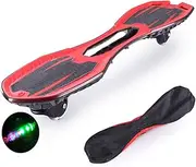 Youpin Skateboard Adult Children Two-Wheeled Skateboard Beginner Flashing Vitality Board Youth Swing Scooter Long Board Accessories,Red