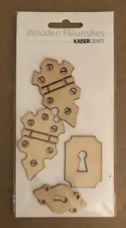NEW Kaisercraft Wooden Flourishes~ Locks and Hinges~ Plywood Embellishments
