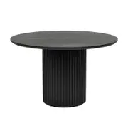 El Nino Flute 120m Round Dining Table Black