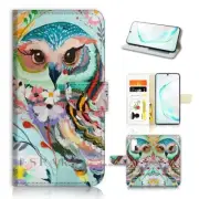 ( For Samsung Note 10+ / 10 Plus ) Flip Case Cover AJ31117 Owl Art