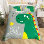 Bedding Set for Girls Boys Cute Dinosaur Comforter Cover Jungle Dino Duvet