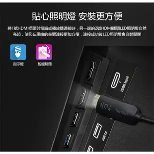 菲伯爾FIBBR Ultra Pro 光纖HDMI連接線 1M 4K 60Hz 18Gbps HDMI2.0 端子照明燈