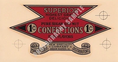 1 cent Simpson Superior Water Transfer Decal For Coin-op Vending Machine