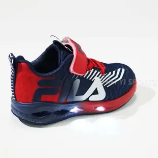 【FILA】KIDS 電燈慢跑運動鞋 中童 童鞋 康特杯 支撐足弓鞋墊(2-J429Y-323 2-J429Y-392 兩色任選)