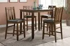 NEW Classic Style Coffee Wooden Top Finish 5PC Counter Height Dining Set 1F2559