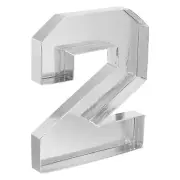 10" Cardboard Number 2, Paper Box Fillable Tray Container, Silver