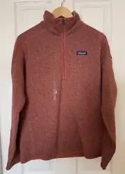 Patagonia Women’s Large Better Sweater 1/4-Zip Fleece Pullover Burl Red NEW