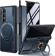 [MOBOSI] 360° Spin Magnetic Ring Stand for Z Fold 6 Case with Privacy Screen Protector, Compatible with Magsafe, 18FT Military Grade Protection, Shockproof Phone Case for Samsung Galaxy Z Fold6, Black
