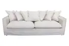 MONTEGO 3 SEATER SOFA SETTEE COUCH STONE FABRIC LOOSE COVER STYLE