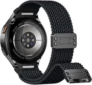 Getino Magnetic Elastic No Gap Bands Compatible with Samsung Galaxy Watch 7/6/5/4/FE 40m 44mm/Watch 6 Classic 43 47mm/Watch 5 Pro 45mm/Watch 4 Classic 42 46mm, Stretchy Nylon One Click Strap Men Women