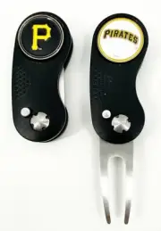 GOLF SWITCHBLADE Pittsburgh Pirates DIVOT REPAIR TOOL + Ballmarker Black
