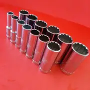 NEW CRAFTSMAN Easy Read 13pc 1/2" Drive Deep 12pt SAE Socket Set 7/16 - 1 3/16