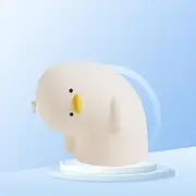 Duck Night Light Soft Silicone Touch Night Lamp for Kids, LED Toddler Lamp with 3 Speed Adjustable Lights, Rechargeable Nightlight for Feeding Room Bedside Decor (Wrynecked Duck - White)