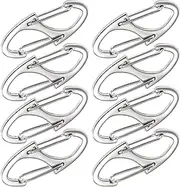 Alpinleux 8 Pcs Zipper Clips Anti Theft Deterrent, Dual Opening Zippers Pull Replacement, Zipper Locks for Backpacks, Camping, Suitcases (Silver)