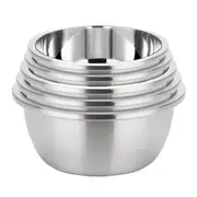 SOGA 5Pcs Deepen Matte Stainless Steel Stackable Baking Washing Mixing Bowls Set Food Storage Basin