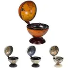 Tabletop Globe Bar Wine Stand Eucalyptus Wood Table Cabinet Brown/Green vidaXL