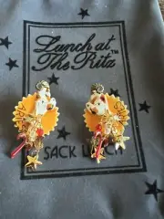 Lunch At The Ritz ARIES OREGANO post Earrings; NEW, NEVER WORN!