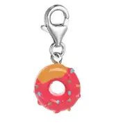 Fuchsia Doughnut Clip On For Bracelet Charm Pendant for European Charm Jewelry w