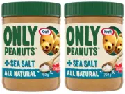Kraft Only Peanuts All Natural Peanut Butter With Sea Salt 750g (2 Pack)