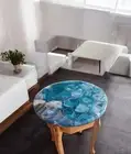 24" Blue Agate Table Top, Round Table, Side Table, Outdoor Coffee Table Home Dec